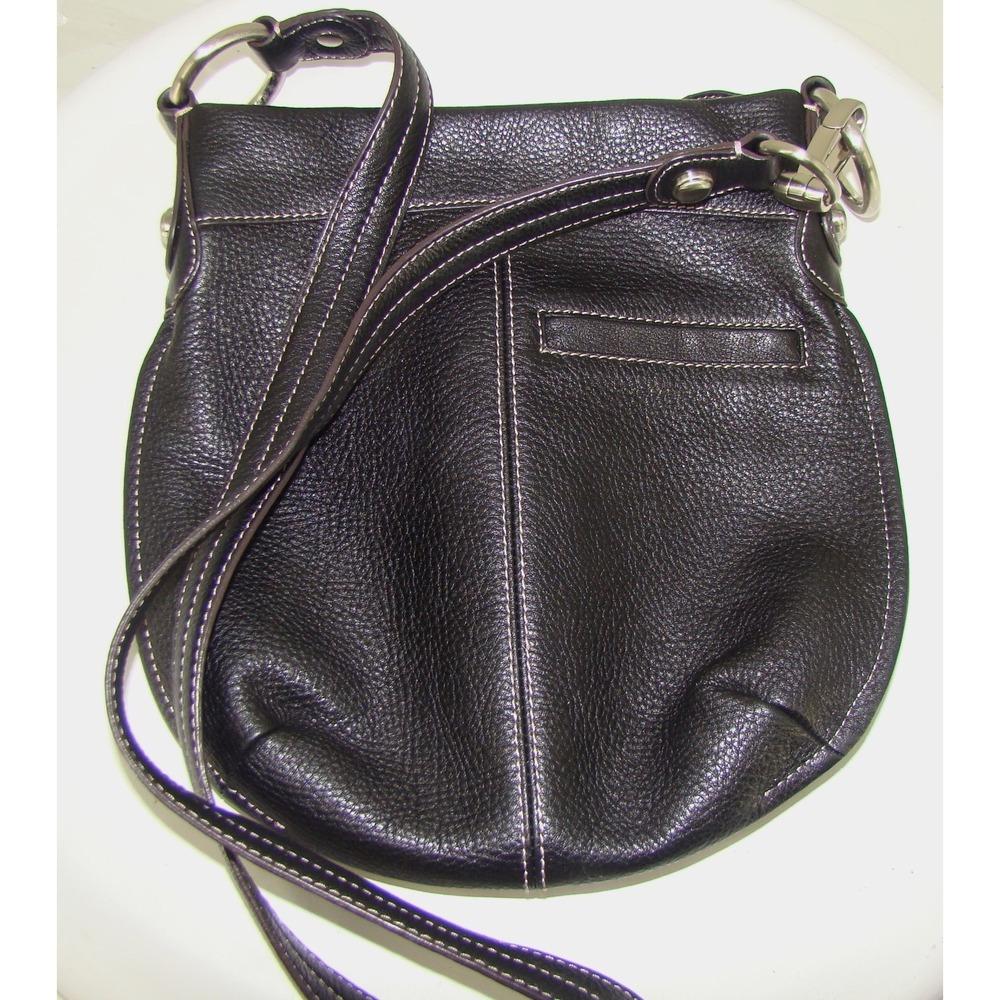 B. MAKOWSKY Black Pebbled Leather Crossbody Purse D122 - Picture 3 of 9